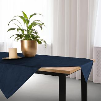 Obrus dekoracyjny SOFT 85x85 welurowy granatowy