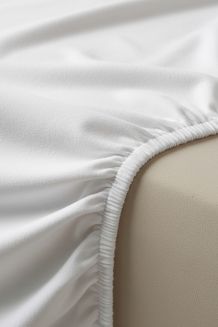 Prześcieradło flanelowe z gumką SIN 90x200 + 30 cm białe