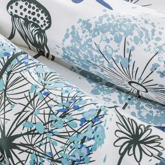 Pościel satynowa CLASS 160x200 Eurofirany wzór niebieskie dmuchawce i ważki