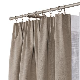 Zasłona gotowa na taśmie 140x250 SUPER BLACKOUT zaciemniająca ciemnobeżowa