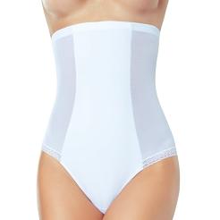 Wysokie majtki modelujące z przezroczystymi panelami po bokach Vekna białe