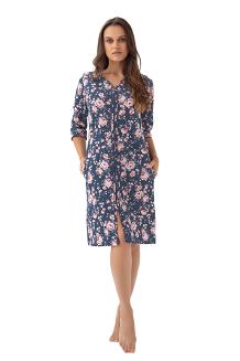 Szlafrok damski LUNA kod 390 indygo w róże