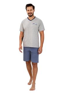 Piżama męska REGINA kod 504 szary jasny melanż