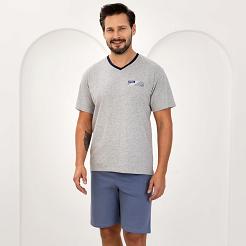 Piżama męska REGINA kod 504  jasny melanż