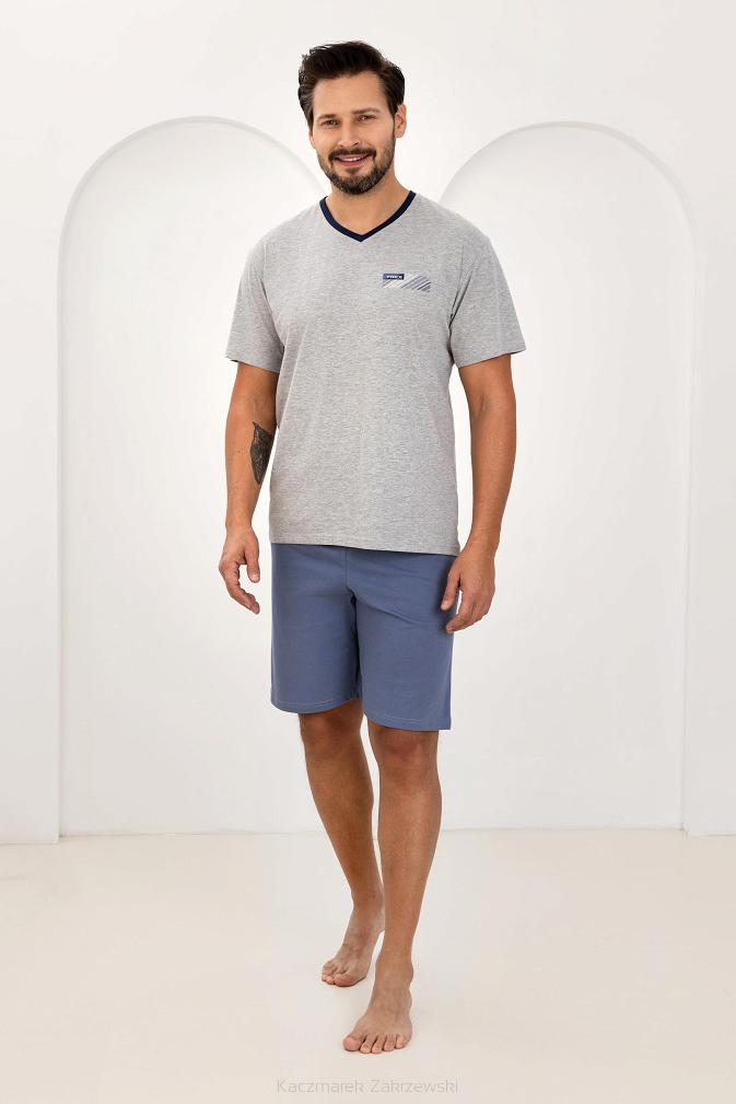 Piżama męska REGINA kod 504  jasny melanż