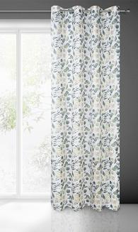 Zasłona gotowa na przelotkach ROSALI 140x250 Eurofirany biały/zielony
