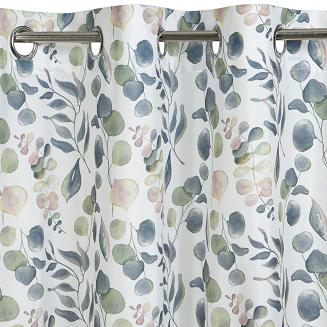 Zasłona gotowa na przelotkach ROSALI 140x250 Eurofirany biały/zielony