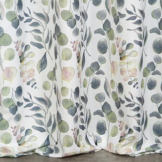 Zasłona gotowa na przelotkach ROSALI 140x250 Eurofirany biały/zielony