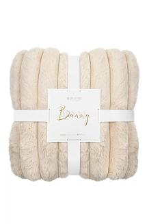 Beżowy Gruby Futrzany Koc z Mikrofibry 200x220 Bunny