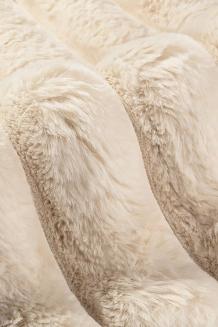 Beżowy Gruby Futrzany Koc z Mikrofibry 200x220 Bunny