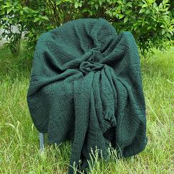 Komplet dekoracyjny narzuta 160x205 + 2x 60x160 ROMBY ciemnozielony