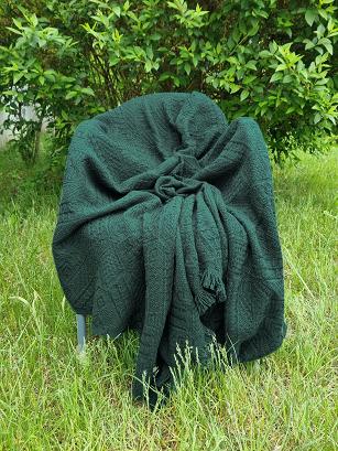 Komplet dekoracyjny narzuta 160x205 + 2x 60x160 ROMBY ciemnozielony