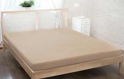 Prześcieradło jersey z gumką 120x200 ciemny beżowy