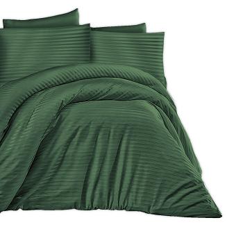 Pościel satyna bawełniana adamaszek 200x220 ciemnozielona