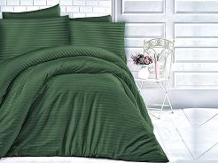 Pościel satyna bawełniana adamaszek 200x220 ciemnozielona