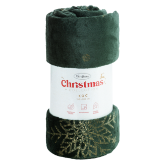 Koc świąteczny KOC28 150x200 Eurofirany ciemnozielony