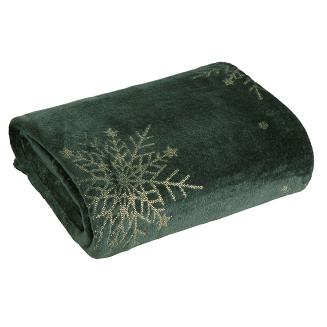 Koc świąteczny KOC28 150x200 Eurofirany ciemnozielony