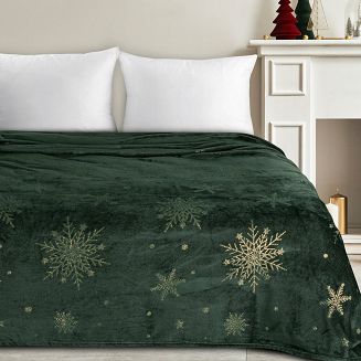 Koc świąteczny KOC28 150x200 Eurofirany ciemnozielony