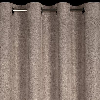 Zasłona gotowa na przelotkach ADELINA 140x250 Eurofirany brązowa melanż w stylu eko