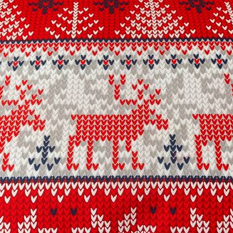 Pościel świąteczna 160x200 czerwona grafitowa skandynawski wzór sweterek