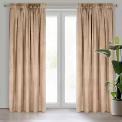 Zasłona gotowa na taśmie ROSA 135x300 Design91 ciemnobeżowy
