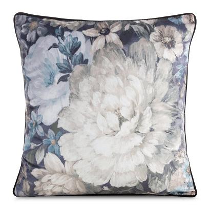 Poszewka dekoracyjna LUCIA 45x45 Eurofirany kremowa niebieska w kwiaty