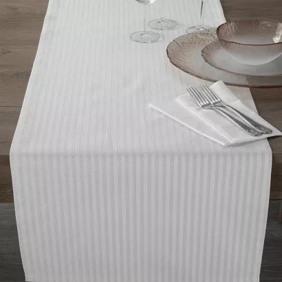 Bieżnik dekoracyjny FLASH-6 40x180 Eurofirany srebrny w prążki
