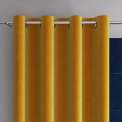 Zasłona gotowa na przelotkach VELVI 140x250 szafranowa