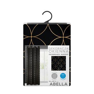 Zasłona gotowa na przelotkach ABELLA 140x250 Eurofirany czarny