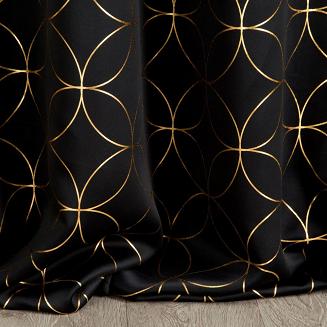 Zasłona gotowa na przelotkach ABELLA 140x250 Eurofirany czarny