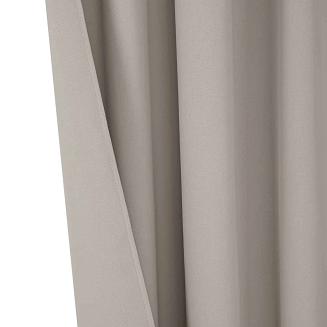 Zasłona gotowa na przelotkach HOLD 140x250 zaciemniająca blackout ciemnobeżowa