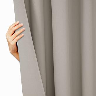 Zasłona gotowa na przelotkach HOLD 140x250 zaciemniająca blackout ciemnobeżowa