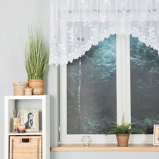 Firanka żakardowa gotowa na żabki RENATA 250x80 biała