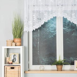 Firanka żakardowa gotowa na żabki RENATA 250x80 biała