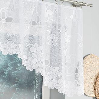 Firanka żakardowa gotowa na żabki RENATA 250x80 biała