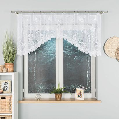 Firanka żakardowa gotowa na żabki RENATA 250x80 biała