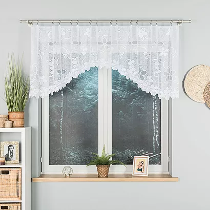 Firanka żakardowa gotowa na żabki RENATA 250x80 biała