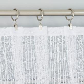 Firanka żakardowa gotowa na żabki WIKTORIA 410x160 biała