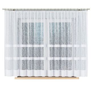 Firanka żakardowa gotowa na żabki WIKTORIA 410x160 biała