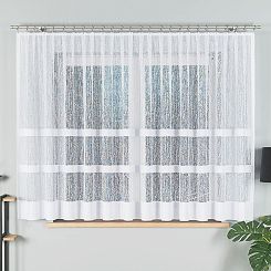 Firanka żakardowa gotowa na żabki WIKTORIA 410x160 biała