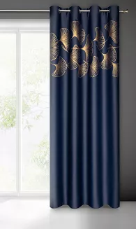 Zasłona gotowa na przelotkach HARMONY 140x250 Eurofirany granatowy/złoty