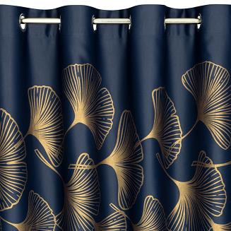 Zasłona gotowa na przelotkach HARMONY 140x250 Eurofirany granatowy/złoty