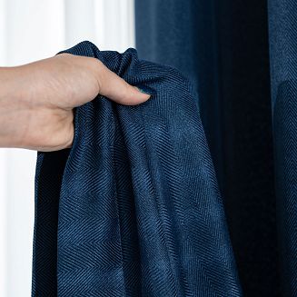 Zasłona gotowa na taśmie JODEŁKA 140x250 niebieska