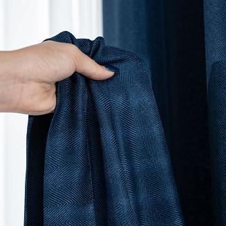 Zasłona gotowa na taśmie JODEŁKA 140x250 niebieska