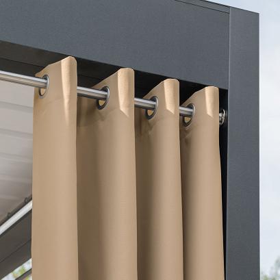 Zasłona gotowa na przelotkach GARDENIA 140x220 wodoodporna ogrodowa nude