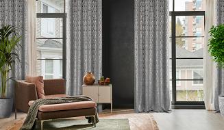 Zasłona gotowa na przelotkach LAURA 140x250 Eurofirany stalowy/złoty