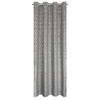 Zasłona gotowa na przelotkach LAURA 140x250 Eurofirany stalowy/złoty