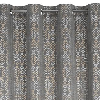 Zasłona gotowa na przelotkach LAURA 140x250 Eurofirany stalowy/złoty