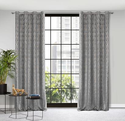 Zasłona gotowa na przelotkach LAURA 140x250 Eurofirany stalowa złota