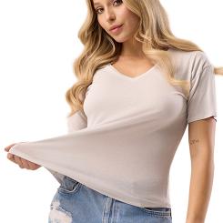 Bluzka damska z krótkim rękawem SERINA popielata